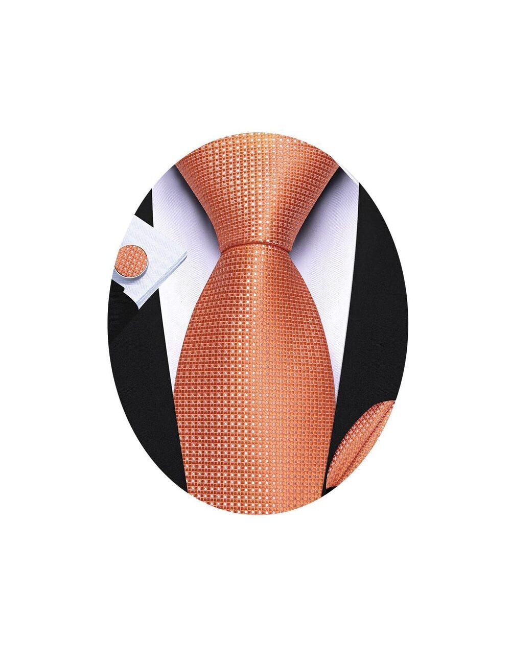 4770 Tie Set Polka Dot Handkerchief Cufflinks Plaid Fashion Neckties